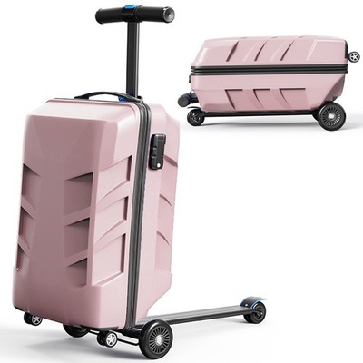 DISHUP 21'' 3-D Hardshell Scooter Suitcase for Kid/Adult,Foldable Scooter Luggage