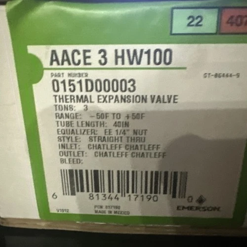 NEW GENUINE EMERSON 0151D00003 THERMAL EXPENSION VALVE