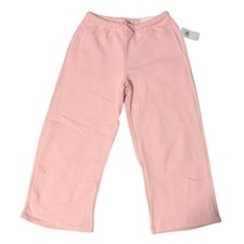 NWT Old Navy Kids Wide Leg Fleece Sweatpants Pink XS 5 Drawstring Pockets