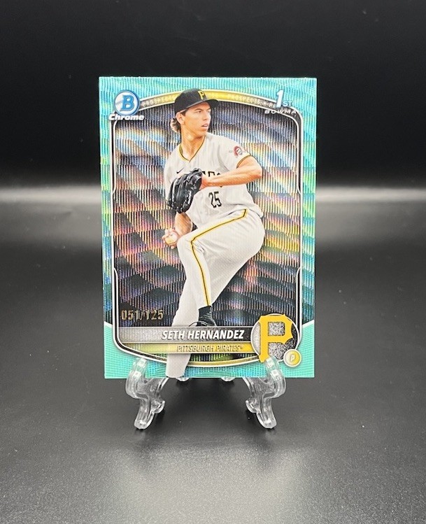2025 BOWMAN DRAFT CHROME AQUA WAVE /125 SETH HERNANDEZ RC PIRATES BDC-25