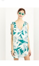 J. Crew Tropical Palm Tree Leafs Sleeveless Mini Dress Cover Up