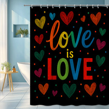 Colorful Love is Love Shower Curtain - Fun Bathroom Decor