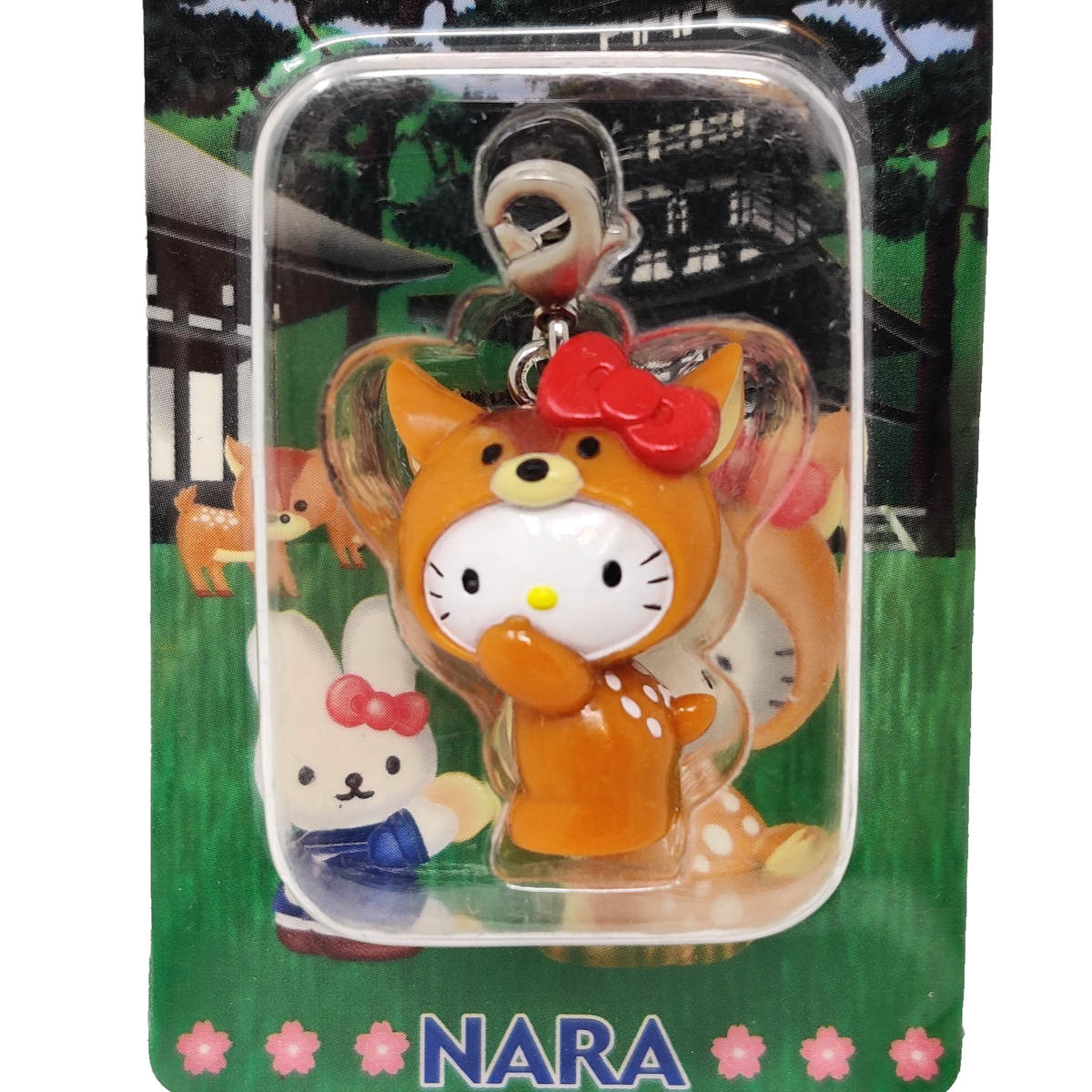 Vtg Hello Kitty Keychain Nara Limited Zipper Mascot Deer Sanrio