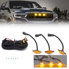 Luces LED de rejilla delantera 3 piezas para capó de parrilla aptas para Dodge Ram 1500 2500 3500