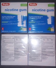 Rugby Nicotine Gum 4mg 100 Count Mint X4 Four Boxes SEALED BRAND NEW