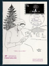 carte 1er jour  journée du timbre  25  Pontarlier    1980