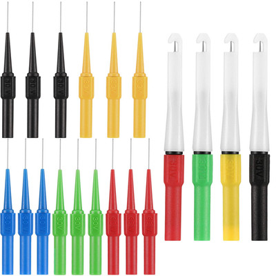 19 Pcs Multimeter Test Set 15 Probe Pins 0.7Mm and 4 Insulation Wire Piercing Pr