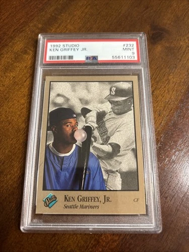 1992 Studio - Ken Griffey Jr #232 Seattle Mariners PSA 9 Bubblegum