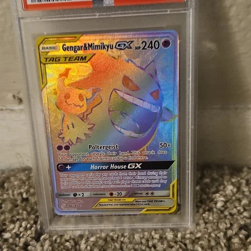 Pokémon Gengar & Mimikyu GX SM-Team Up 186/181 Secret Rare Holo PSA 10 2019