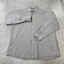 Van Heusen Flex Button Up Shirt Men's 16 32 33 Long Sleeve Red Gray Plaid