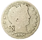 1897 Barber quarter dollar 90% SILVER US coin