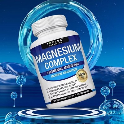 1000mg High Absorption Magnesium Complex 8 Elemental Magnesium Gluten Free Non