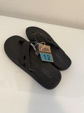 Flojos Men's Black Thong Slip On Sandals Casual Size 12 Synthetic Upper