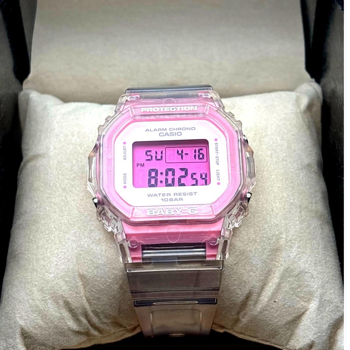 LWS Pink Ice Baby-G BGD565SJ Clear Strap Digital Mod Women display picture 2