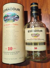 EDRADOUR 10 Dist. Ed. Single Malt Whisky / leere  Flasche 0,7 l mit Tube / TOP !