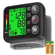 Wrist Blood Pressure Monitor - Automatic Cuff 13.5-19.5 cm, Backlit LCD - 2x99 M