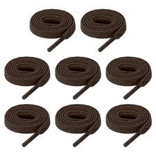 4 Pairs Flat Shoe Laces 5/16" x 50" Polyester Sneaker Shoestring, Dark Brown