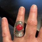Sarda Sterling Silver 925  Ring w/ Red Indonesia Coral ;Sz7; 3409RDIC-R7 — photo 7