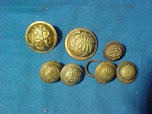 7 Orig CIVIL WAR Veteran GAR BRASS Uniform BUTTONS