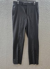 Calvin Klein Slim-Fit Suit Pants Men's 38Wx32L Black Pockets Zip/Button Closure