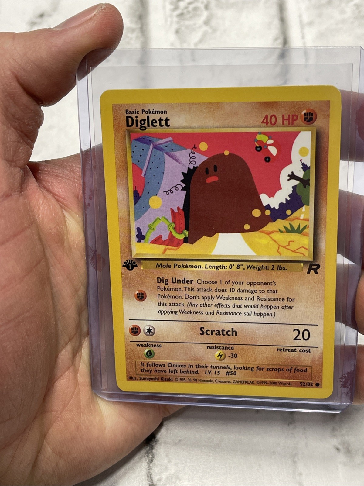 Pokémon TCG Team Rocket 1st Edition Regular Finish Diglett 52/82 Card WOTC NM