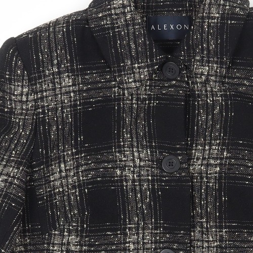 Alexon Women's Black Wool Blend Checked Blazer Size 10 - Picture 12 of 12