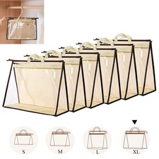 6PCS Dust Bags for Handbags Clear Purse Storage Organizer Non-Woven Hanging B...