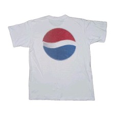 1990s Pepsi Single Stitch Distressed White T Shirt L/XL Vintage Crew Neck