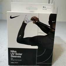 Nike UV Solar Sleeves Black Dri-FIT Golf Sun Protection M-L N.100.7202.010.ML