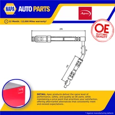 Brake Hose fits ROVER METRO 1.0 Front Right 90 to 92 99HL Hydraulic GBH255 Apec