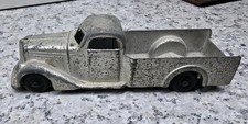 Vintage Tootsietoy Truck Silver 1019 Jumbo 6" Pickup Truck Mfg 1936-1941