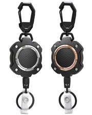 2 Pack Retractable Keychain, Heavy Duty Carabiner Key Chains, 10,000 Rebound...