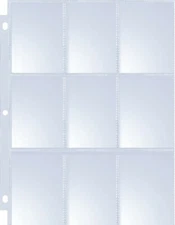 Coin Protector Album Binder Plastic Sheets Sleeves 9 Pocket x 30 Pages 2" x2''