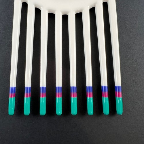 Vintage Curved Hair Pick Lift Comb Tease 90s Color Dip White Curve Grip Handle - Picture 5 of 5