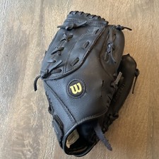 Wilson A2451 Youth Black Tan 11" Leather Baseball Glove Mitt Right Hand Throw