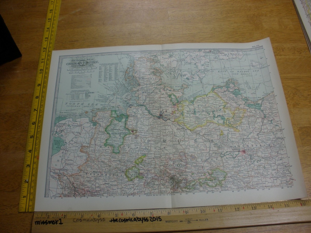 The German Empire No. 85 1897 & 1902 the Century Atlas VINTAGE