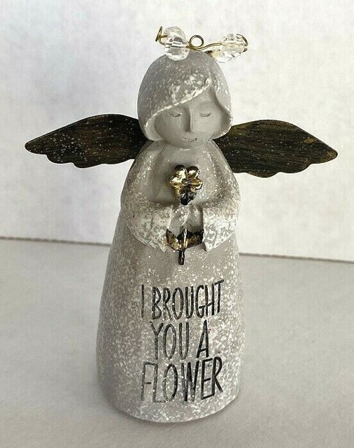 Grasslands Road Garden Angel Figurine I Brought You A Flower Resin w