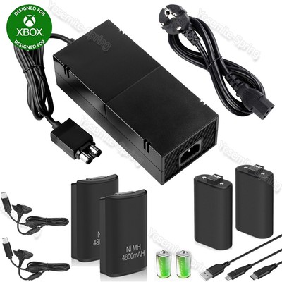 Netzteil Brick Ladegerät für XBOX One & XBOX 360 Slim Stromkabel +Akku Ladekabel