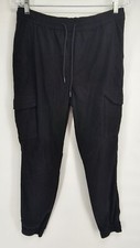 Womens Brooklyn Cloth Black Jogger Pants Pockets Size M