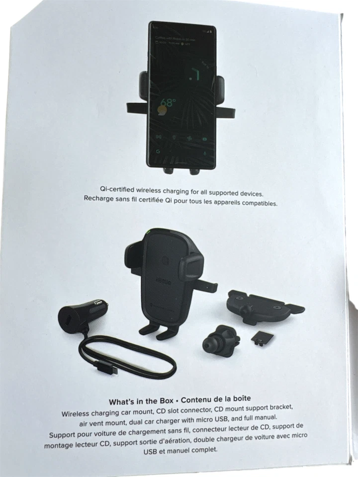 iOttie Easy One Touch Wireless 2 Ventilação de Ar/CD com 10W Qi Suporte de Carregamento Sem Fio - Imagem 2 de 3