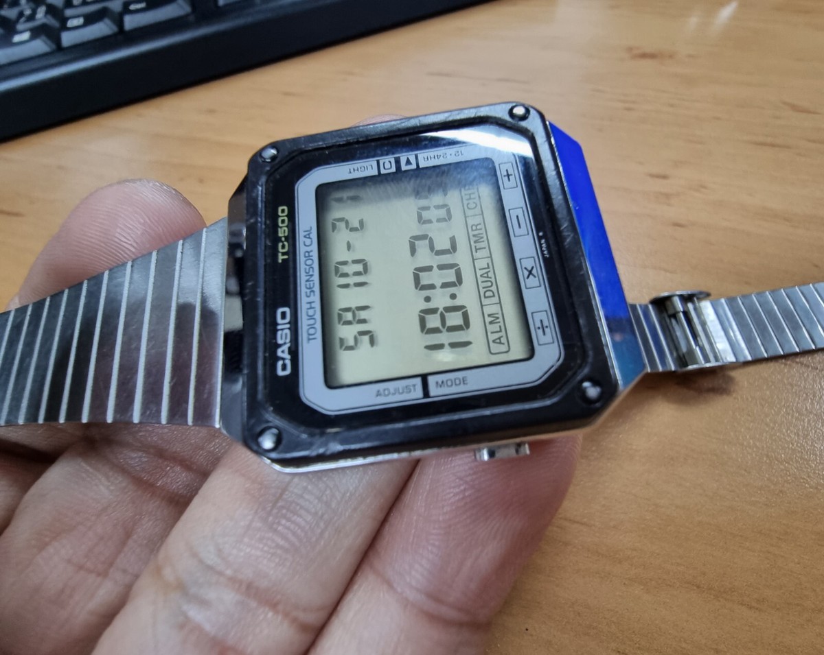 CASIO TC-500 TOUCH SENSOR CAL CALCULATOR VINTAGE DIGITAL WATCH