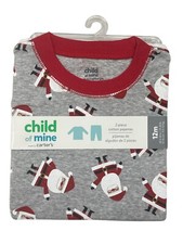 Carter  s Child of Mine 2-Piece Cotton Snug Fit Pajama Set Santa Size 12 Months