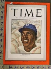 1947 JACKIE ROBINSON SPORT DODGERS BASEBALL ROOKIE YEAR TIME ART COVER COV1097