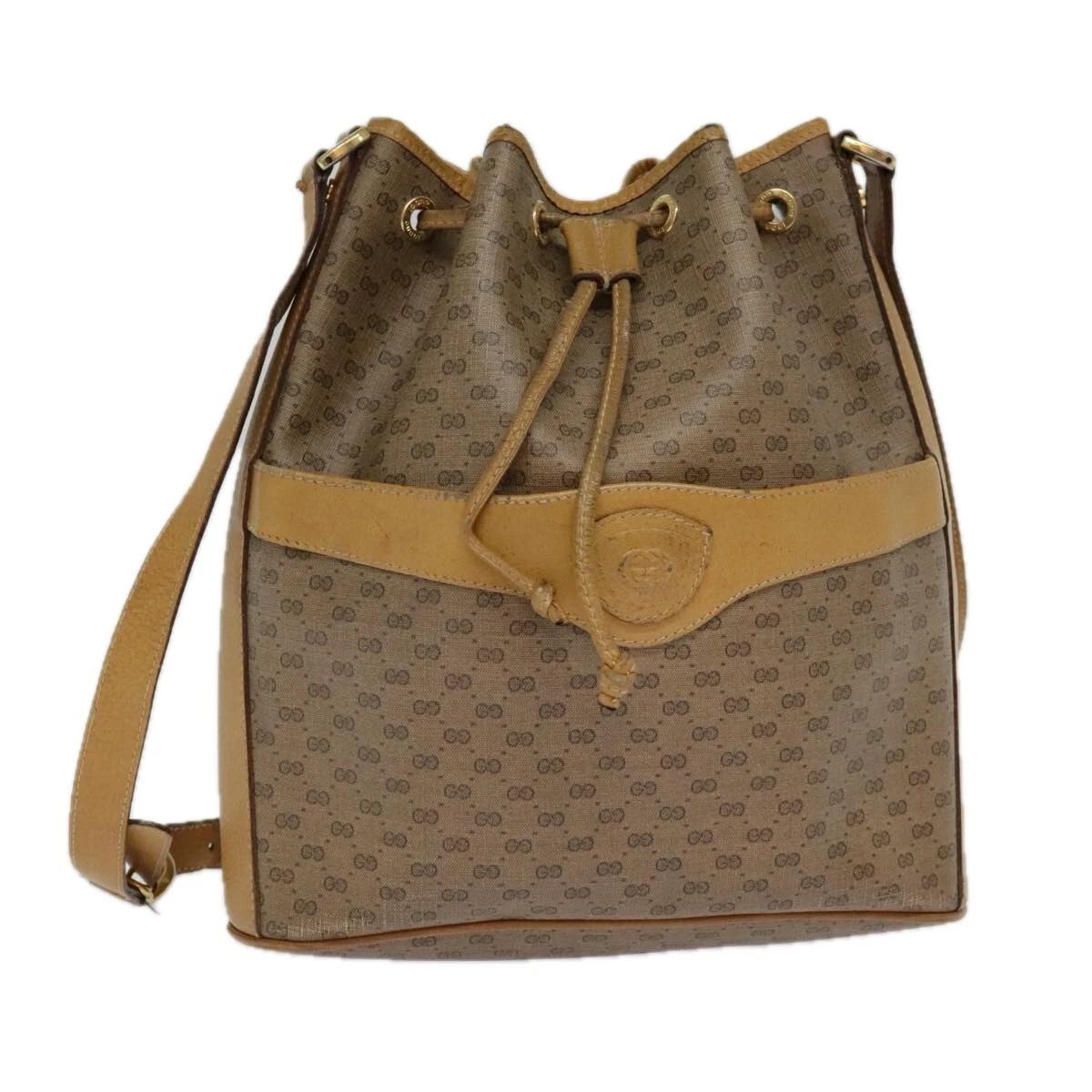 Sac à bandoulière GUCCI Micro GG Supreme beige or authentique th5315