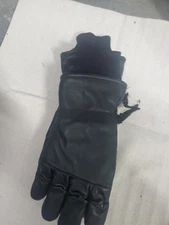 Size 4 Large US Military Black Leather Intermediate Cold Wet Gloves Cuff VGC