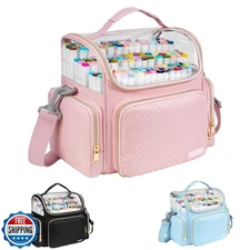Large Marker Organizer Case for 200-300 Markers,Travel Marker Storage Bag wit