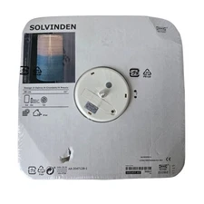 IKEA SOLVINDEN 11" Solar Power LED Hanging Outdoor Lantern White Aqua Cylinder 