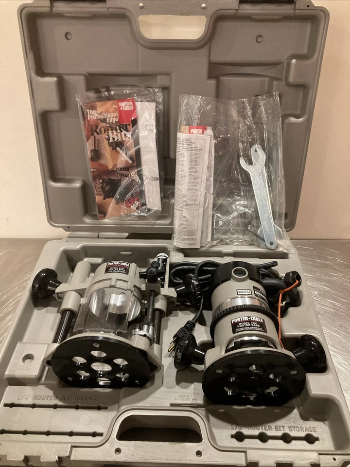 NOS Porter cable 693PK 1 1/2hp Router Kit w/fixed And Plunge Bases - Image 2 of 4