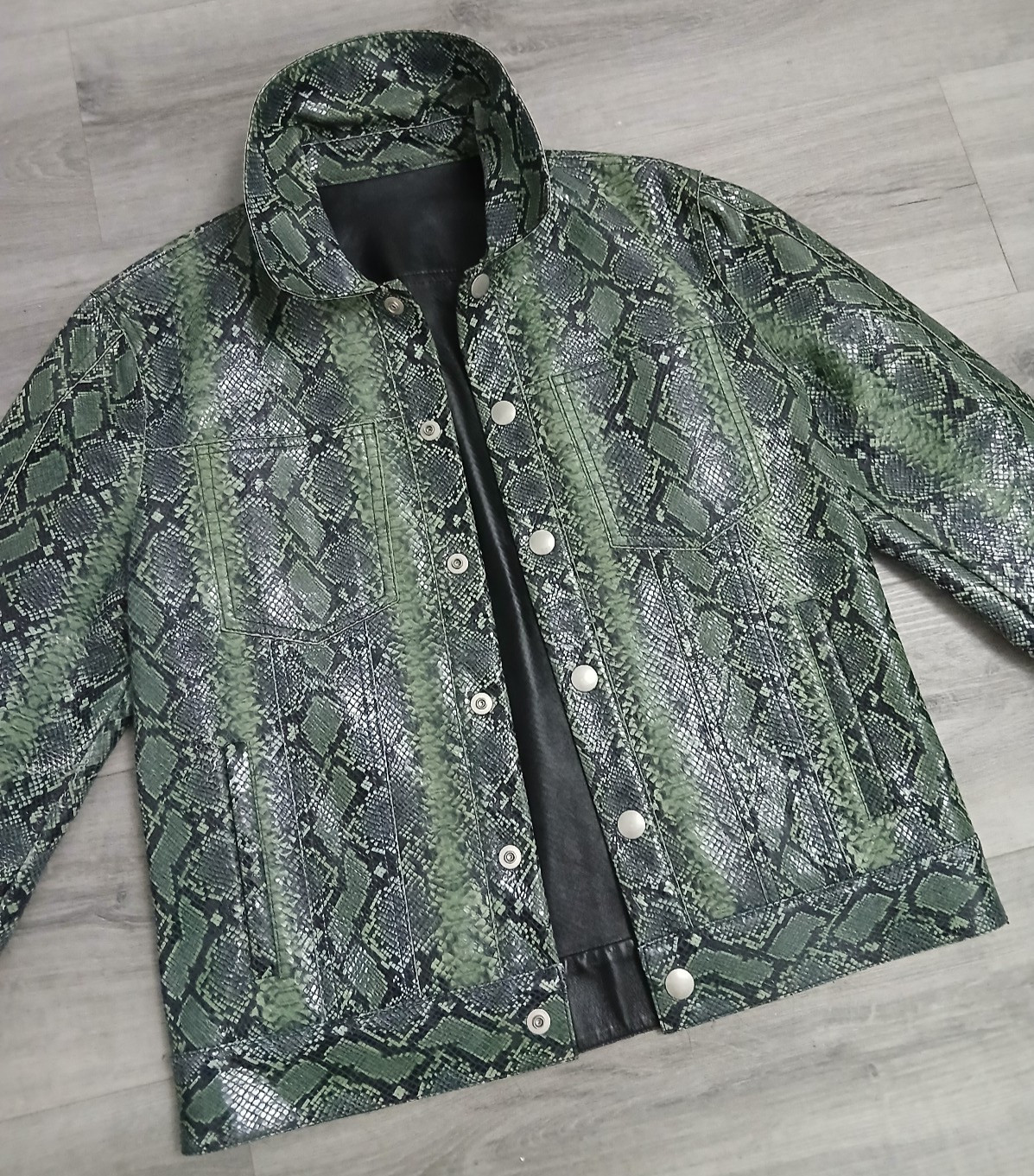 Givenchy Paris Python Snake Effect Leather Jacket… - image 3