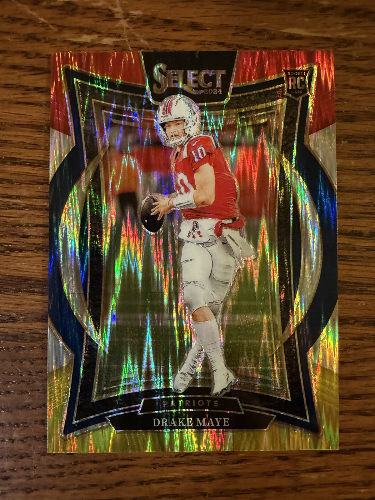 2024 Select Concourse Drake Maye #27 Red & Yellow Shock RC Patriots Rookie